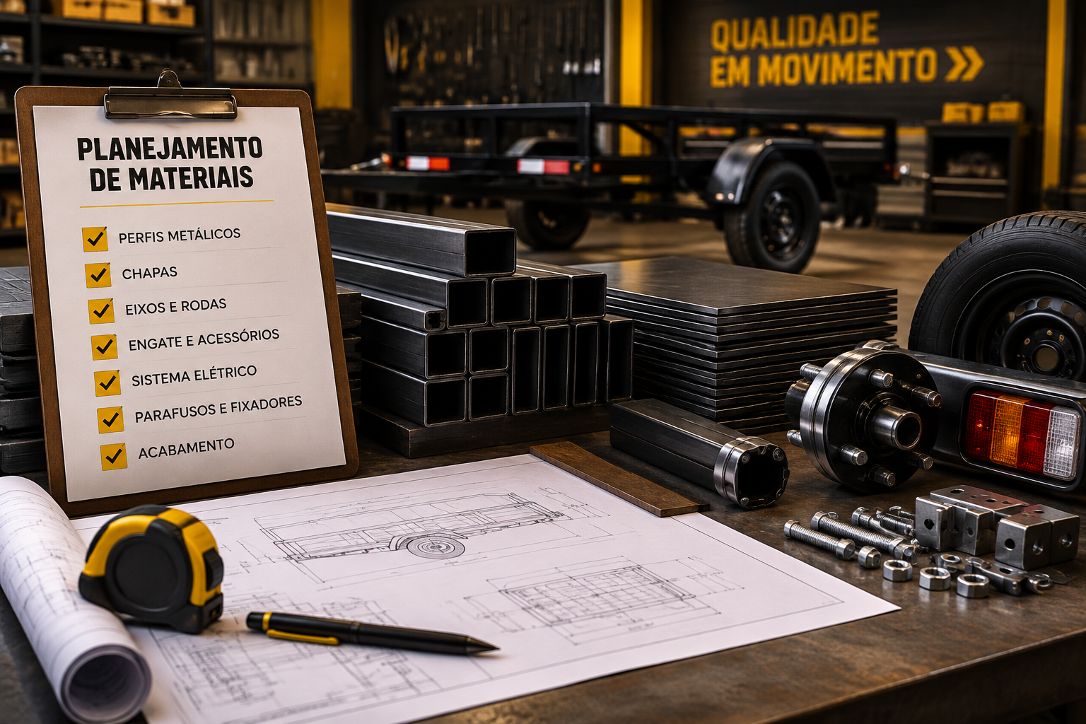 Planejamento de materiais para fabricação de carretinha